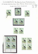 AUSTRALIA: Other Pre-Decimals: 1960-1965 semi-specialised array of issues, majority mint including a few varieties/retouches incl. 1965 2/- Bird "Broken Branch" BW:418d mint & used (2, one in block of 4), 2/6d Bird sheet number strip of 4 with "Green lin - 3