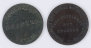 Coins & Banknotes: Trade Tokens TOKENS: Australian Colonial predominantly 1d token selection, mostly from QUEENSLAND: with Brookes (ironmongers, Brisbane), TH Jones (ironmongers, Ipswich) Larcombe & Co (drapers, Brisbane), Merry & Bush (merchants, Qld), - 6