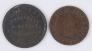 Coins & Banknotes: Trade Tokens TOKENS: Australian Colonial predominantly 1d token selection, mostly from QUEENSLAND: with Brookes (ironmongers, Brisbane), TH Jones (ironmongers, Ipswich) Larcombe & Co (drapers, Brisbane), Merry & Bush (merchants, Qld), - 8