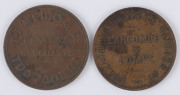 Coins & Banknotes: Trade Tokens TOKENS: Australian Colonial predominantly 1d token selection, mostly from QUEENSLAND: with Brookes (ironmongers, Brisbane), TH Jones (ironmongers, Ipswich) Larcombe & Co (drapers, Brisbane), Merry & Bush (merchants, Qld), - 11