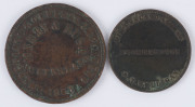 Coins & Banknotes: Trade Tokens TOKENS: Australian Colonial predominantly 1d token selection, mostly from QUEENSLAND: with Brookes (ironmongers, Brisbane), TH Jones (ironmongers, Ipswich) Larcombe & Co (drapers, Brisbane), Merry & Bush (merchants, Qld), - 18
