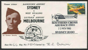 AUSTRALIA: Aerophilately & Flight Covers: 22 Nov.1980 (AAMC.1896) Brearley cover carried in the Southern Cross Air Race.