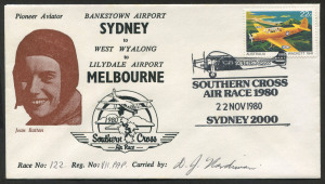 AUSTRALIA: Aerophilately & Flight Covers: 22 Nov.1980 (AAMC.1896) "Jean Batten" cover carried in the Southern Cross Air Race.