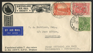 AUSTRALIA: Aerophilately & Flight Covers: 10 Dec.1934 (AAMC.471) Cootamundra - Charleville flown cover, carried by Butler Air Transport Ltd. to connect with the new Australia - England service.