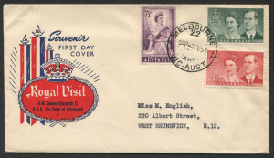 Australia: Other Pre-Decimals: FDC: 2 Feb.1954: Royal Visit set on ROYAL cover from MELBOURNE.