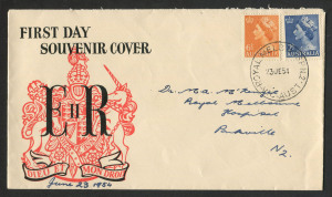 FDC: 23 June 1954 "Royal" Souivenir cover bearing 2½d + 6½d QE2 tied by "ROYAL MELB HOSP N.2" cds.
