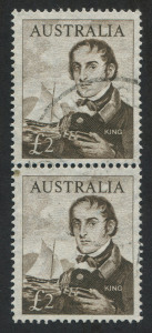 Australia: Other Pre-Decimals: 1964-66 (SG.360) £2 Navigators Phillip King fine used vertical pair . Cat. £150+.
