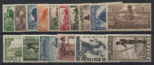 PAPUA NEW GUINEA: 1952 - 58 (SG.1-15) �d - �1 Pictorials, complete set of (16) MUH/MVLH.