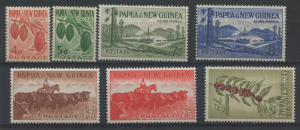 PAPUA NEW GUINEA: 1958-60 (SG.18-24) 4d - 5/- Pictorials, complete set (7) MUH.