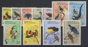 PAPUA NEW GUINEA: 1964-65 (SG.61-71) 1d - 10/- Birds of Paradise, superb complete set (11) MUH.