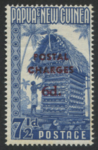 PAPUA NEW GUINEA: POSTAGE DUES: 1960 (SG.D4) 6d on 7�d blue, MUH. Cat.�40.