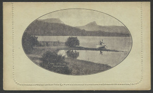 Australia: Postal Stationery: Letter Cards: 1911-12 (BW:LC10/67A) 1d KGV Full-Face Design P10 on Grey Surfaced Card (0.19mm thick), September 1912 Printing in sepia, "Lake St. Clair, Tasmania" illustration, a tad aged, unused, Cat $175.