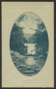 Australia: Postal Stationery: Letter Cards: 1911-12 (BW:LC10/92A) 1d KGV Full-Face Design P10 on Grey Surfaced Card (0.19mm thick), September 1912 Printing in indigo, "National Park, N.S. Wales" illustration, fine unused Cat $175.