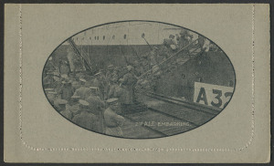 Australia: Postal Stationery: Letter Cards: 1914-18 Military Views (BW:LC25/M2B) 1d KGV Sideface Design P12½ in black on Grey to Greenish-Grey Card, pink interior, "2nd A.I.F. Embarking (gangway)" illustration, very fine unused, Cat. $175.