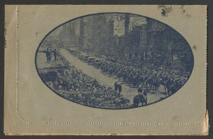 Australia: Postal Stationery: Letter Cards: 1914-18 Military Views (BW:LC25/M5B) 1d KGV Sideface Design P12½, in deep violet-blue on Grey to Greenish-Grey Card, pink interior, "March Past through the streets of Melbourne...(wide view)" illustration, 1916