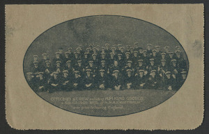 Australia: Postal Stationery: Letter Cards: 1914-18 Military Views (BW:LC25/M8B) 1d KGV Sideface Design P12½, in sepia on Grey to Greenish-Grey Card, pink interior, "Officers and Crew including H.M. King George ..." illustration, 1916 (Apr.12) postal use