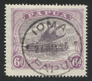 PAPUA: 1916-31 (SG.101c) Bicolours 6d dull & pale purple variety '"POSTACE" at left' [6/2], fine IOMA datestamp well clear of the variety, Cat. �140.