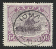 PAPUA: 1916-31 (SG.101c) Bicolours 6d dull & pale purple variety '"POSTACE" at left' [6/2], fine IOMA datestamp well clear of the variety, Cat. �140.