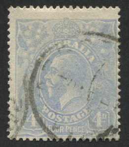 KGV Heads - Single Watermark: 1918-23 (SG.65w) Harrison Printing 4d Ultramarine INVERTED WATERMARK used, horizontal watermark line at top, BW:113a - Cat. $1000.