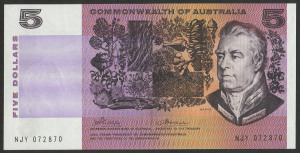 Decimal Banknotes - Australia: 1972 $5 Phillips/Wheeler, R204; Unc.