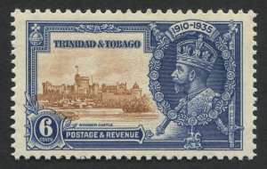 Trinidad & Tobago: 1935 (SG.241a ) 6c Silver Jubilee variety "Extra Flagstaff", MUH, Cat. �90+.