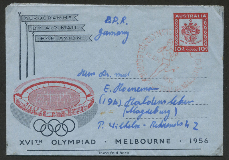 Australia Postal Stationery Aerogrammes 1956 BW A9 10d