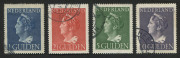 NETHERLANDS: 1946 (Michel. 449-52) Queen Wilhelmina 1g to 10g high values, fine used, Cat. ��90.