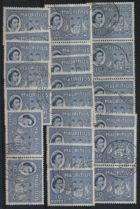 MAURITIUS: 1954 (SG.306) 10r Arms of Mauritius, top value, (23) VFU.
