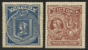 VICTORIA: 1897 (SG.353-54) Charity pair; very fine apperance. 1d MVLH (pinholes), 2½d MUH (vertical bend). (2). Cat.£150+.