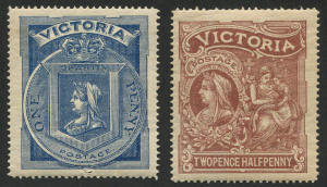 VICTORIA: 1897 (SG.353-54) Charity pair; very fine apperance. 1d MVLH (pinholes & gum bend), 2½d MLH (very fine). (2). Cat.£150+.