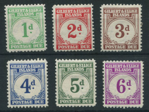 GILBERT & ELLICE ISLANDS: 1940 (SG.D1-D6) 1d to 6d Postage Dues, fine mint, Cat. �115.