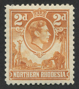 NORTHERN RHODESIA: 1938-52 (SG.31) KGVI 2d yellow-brown, fine mint, Cat. �50.