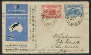 AUSTRALIA: Aerophilately & Flight Covers: 10 Dec.1934 (AAMC.472a) Bourke (NSW) - Charleville (QLD) flown cover, carried by Butler Air Transport in connection with the opening of the England - Australia airmail service. Pilot was Arthur Butler.