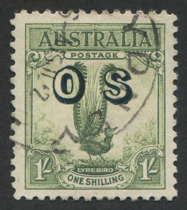 Australia: Other Pre-Decimals: OFFICIAL: 1932 (SG.O136) 1/- Lyrebird, VFU. Perfect centering.