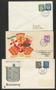 GREAT BRITAIN: REGIONALS - PRE-DECIMAL FDCs: selection with Isle of Man 1958 3d lilac (2, different cachets), 1964 2�d carmine (autographed by stamp's artist), 1966 4d ultramarine, Northern Ireland 1967 9d & 1/6d; others from Wales & Guernsey. - 3