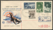 ANTARCTICA: 13 Feb. 1960 registered FDC from WILKES Base to South Australia; with 5d, 8d, 1/- & 2/3 Pictorials tied by BASE cds's; various b/stamps.