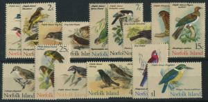 NORFOLK ISLAND: 1970-71 (SG.103-17) 1c - $1 Birds set, (15) superb MUH. Cat.�27.