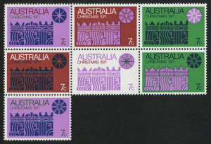 Australia: Decimal Issues: 1971 Christmas (SG.498ba) blk.(7) on white paper; fresh MUH. Cat.£19.