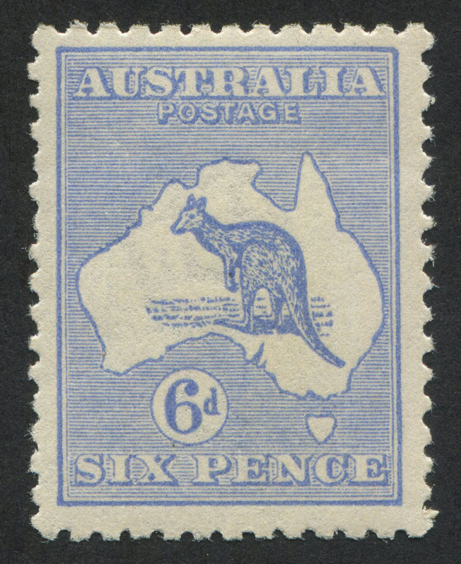 Kangaroos - Third Watermark: 6d Ultramarine (Die 2B) superbly centred, fresh MUH. 