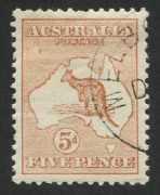 Kangaroos - First Watermark: 5d Chestnut, well centred CTO (with gum); a December 1913 cds.