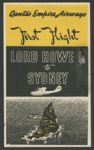 AUSTRALIA: Aerophilately & Flight Covers: December 1947 (AAMC.1127c) Lord Howe Island - Sydney QANTAS vignette, printed for the flight on Dec.11th, but which were not ready in time for the flight. Full gum MUH; small paper fault on "s of Is". Cat.$250.