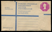 GREAT BRITAIN: Registration Envelopes - Forces Issues: 1968-82 QEII unused selection comprising 3/- Huggins & Baker RPF16, decimal era 15c RPF20, 20c, 35c, 60c, 65c, 75c (2), 90c & �1 'POSTAGE & REGISTRATION' (2) & �1 'FEE PAID FOR REGISTRATION', all ver - 2