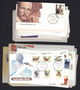 FDC: 1974 - 1985 collection of 49 different P.O.Official unaddressed FDCs. Stamp Face Value: $58+.