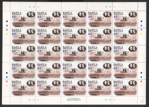 PAPUA NEW GUINEA: 2003 Centenary of Powered Flight set of 4 in complete sheets of 25, pristine MUH, Retail $200+. (4 sheets, 100 stamps)