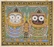 Six Indian paintings on parchment and paper, 19th and 20th century, housed in card mounts, the largest 55 x 38cm - 3