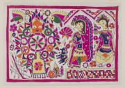 Six Indian paintings on parchment and paper, 19th and 20th century, housed in card mounts, the largest 55 x 38cm - 4