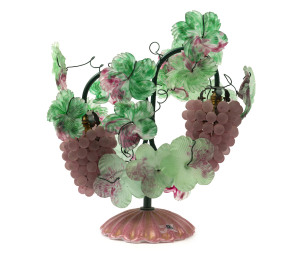 MURANO glass lamp with grapes and leaves, 20th century 37cm high