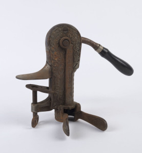 Champion bench mount vintage corkscrew, 20th century, ​30cm high