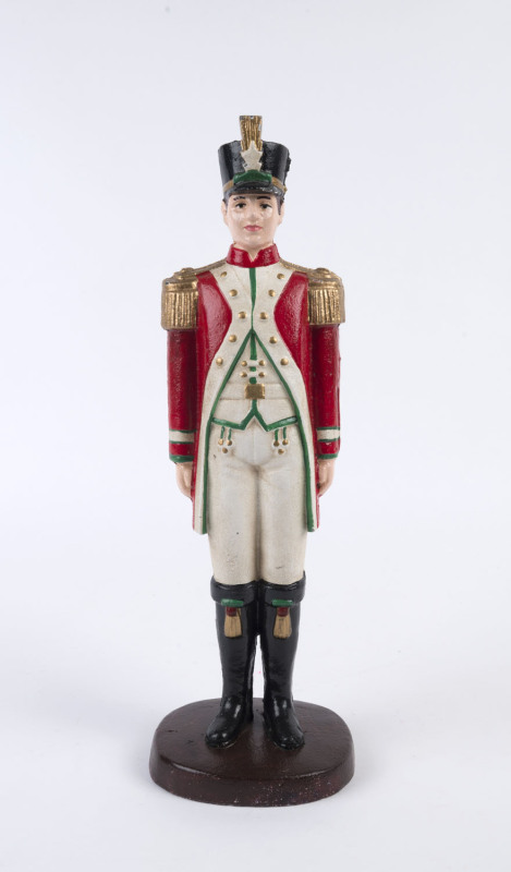 A military statue doorstop, painted cast iron, 20th century, ​40cm high