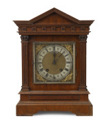 LENZKIRCH German mantel clock, time and strike movement in walnut case, late 19th early 20th century, 40.5cm high